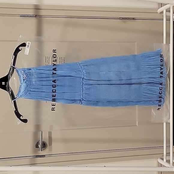 Rebecca Taylor NWT Pleated Voile Mini Dress CERULEAN - Picture 15 of 17